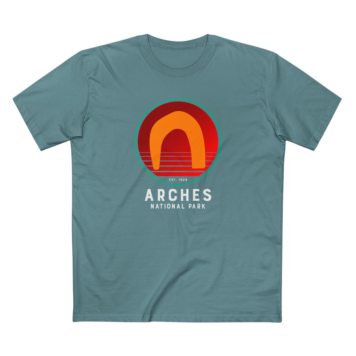 Arches National Park T-Shirt - Delicate Arch Design in Slate Blue