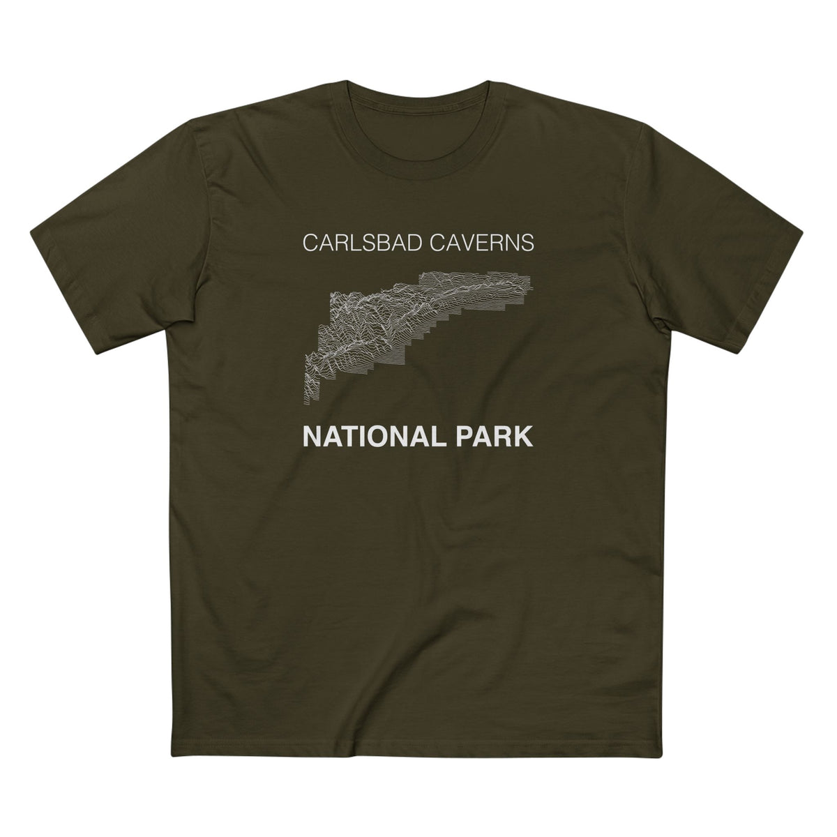 Carlsbad Caverns National Park T-Shirt Lines in Army
