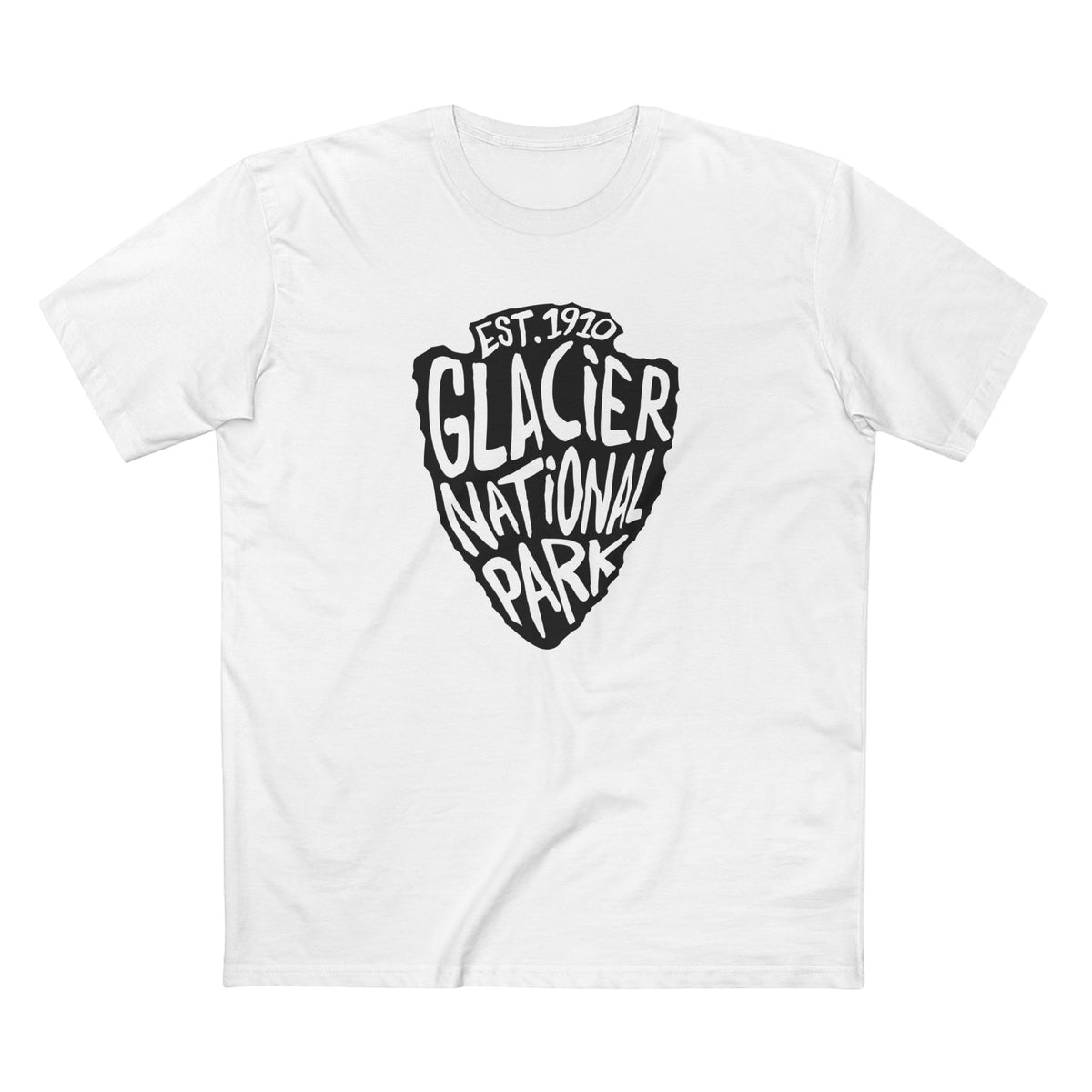 Glacier National Park T-Shirt - Arrowhead Design in White