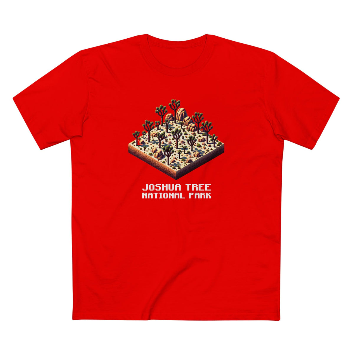 Joshua Tree National Park T-Shirt - Isometric Design in Red