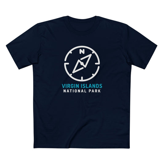 Virgin Islands National Park T-Shirt Compass Design in Navy