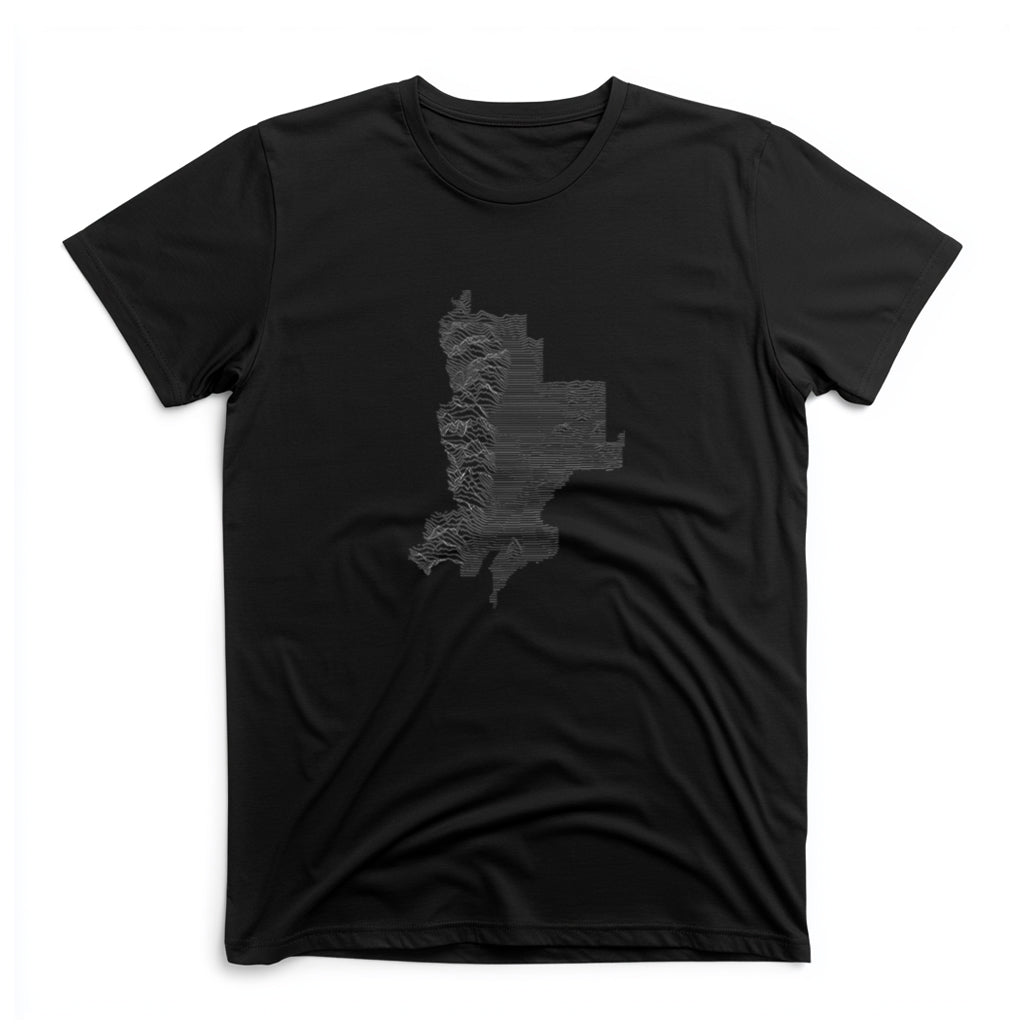 Grand Teton National Park T-Shirt - Topographical Lines in Black