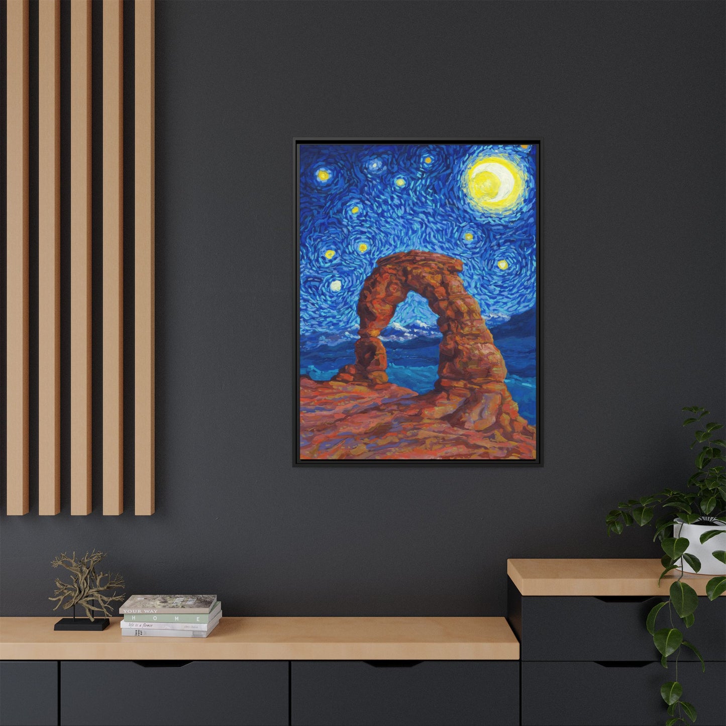 Arches National Park Framed Canvas - The Starry Night