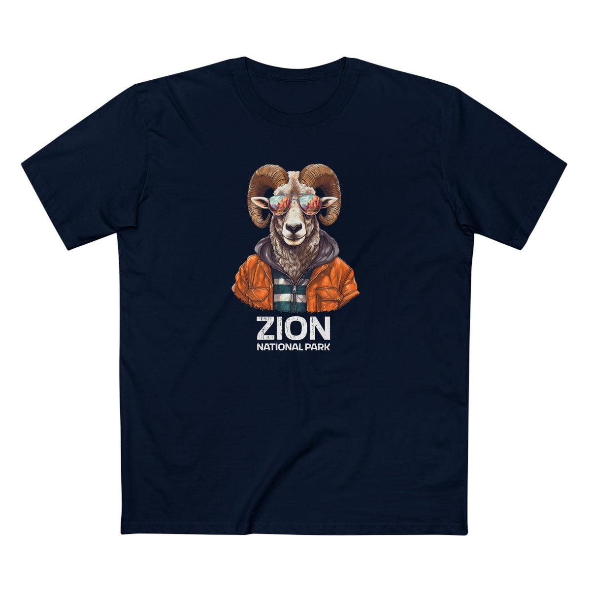Zion National Park T-Shirt - Bighorn Sheep in Navy