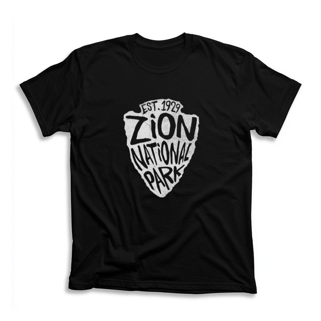 Zion National Park T-Shirt - Arrow Head Design in Black