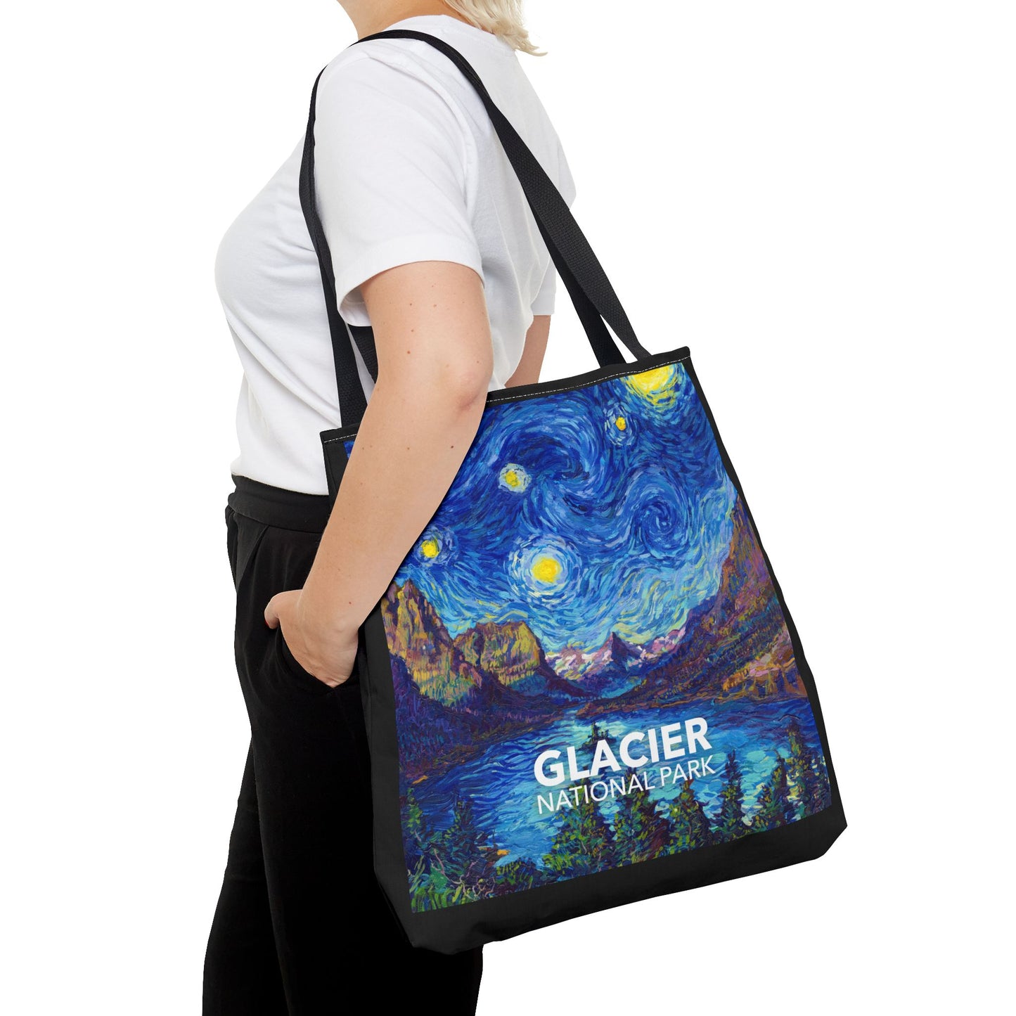 Glacier National Park Tote Bag - Starry Night Large