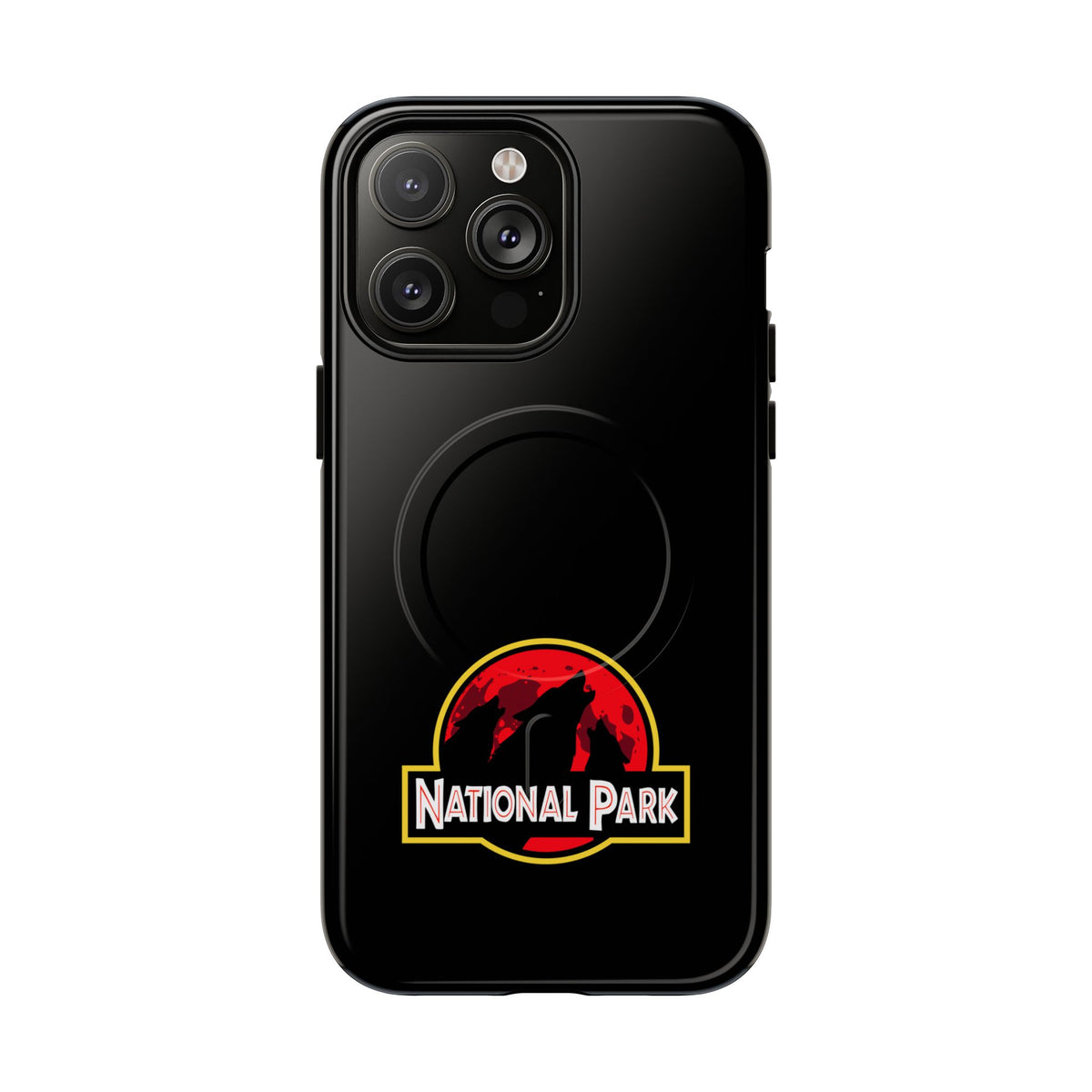 3 Wolf National Park iPhone Case with MagSafe - Parody Logo