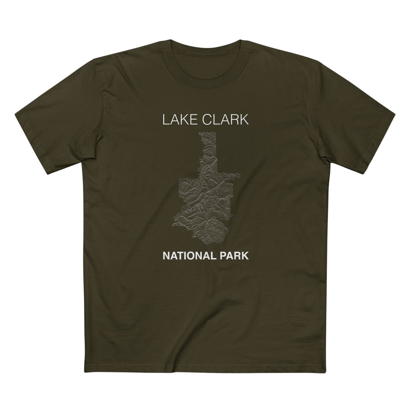 Lake Clark National Park T-Shirt Lines in Army