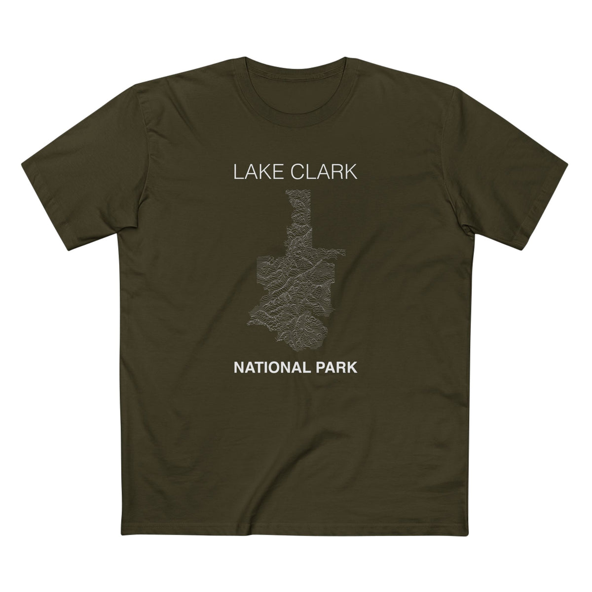 Lake Clark National Park T-Shirt Lines in Army