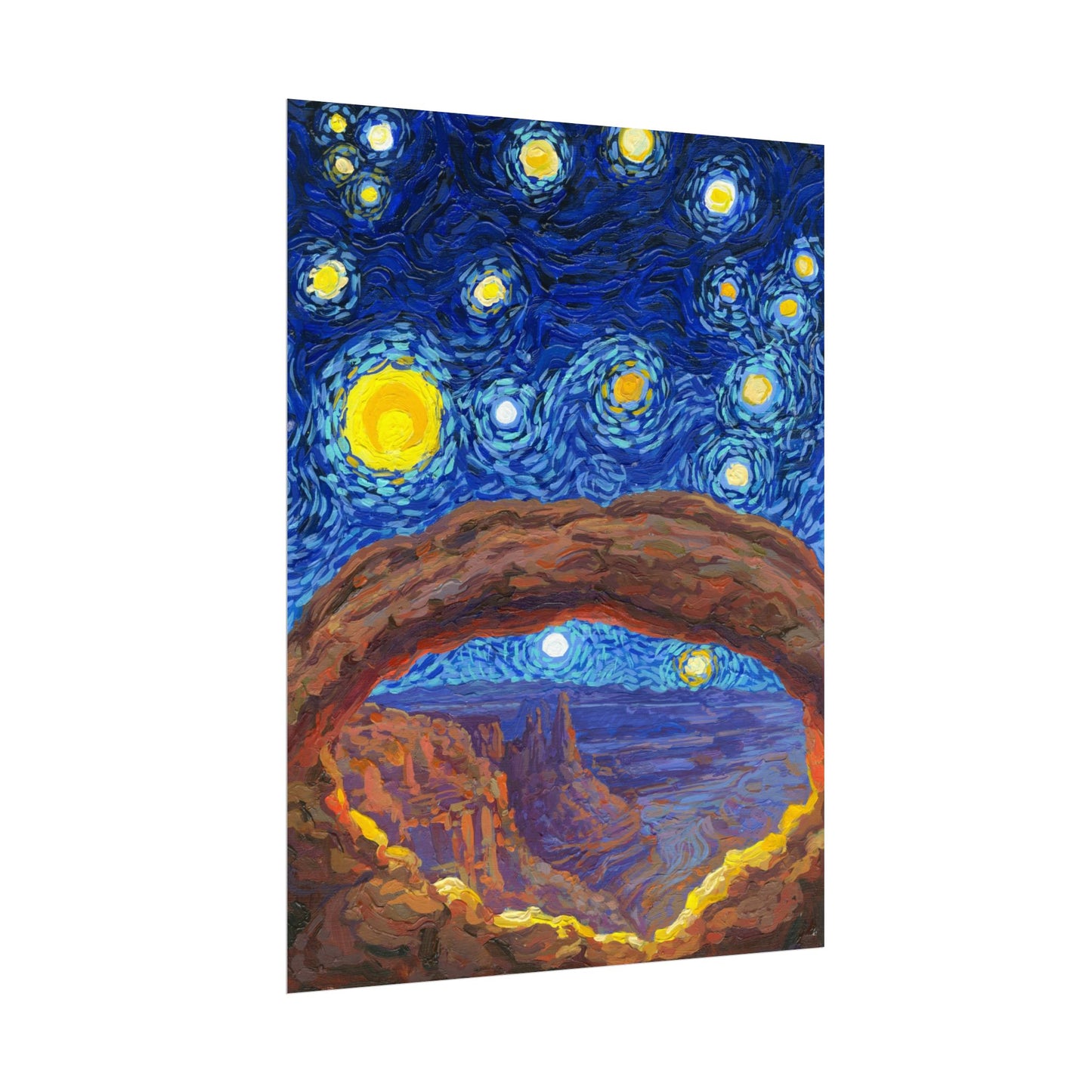 Canyonlands National Park Starry Night Poster - Premium Textured Paper