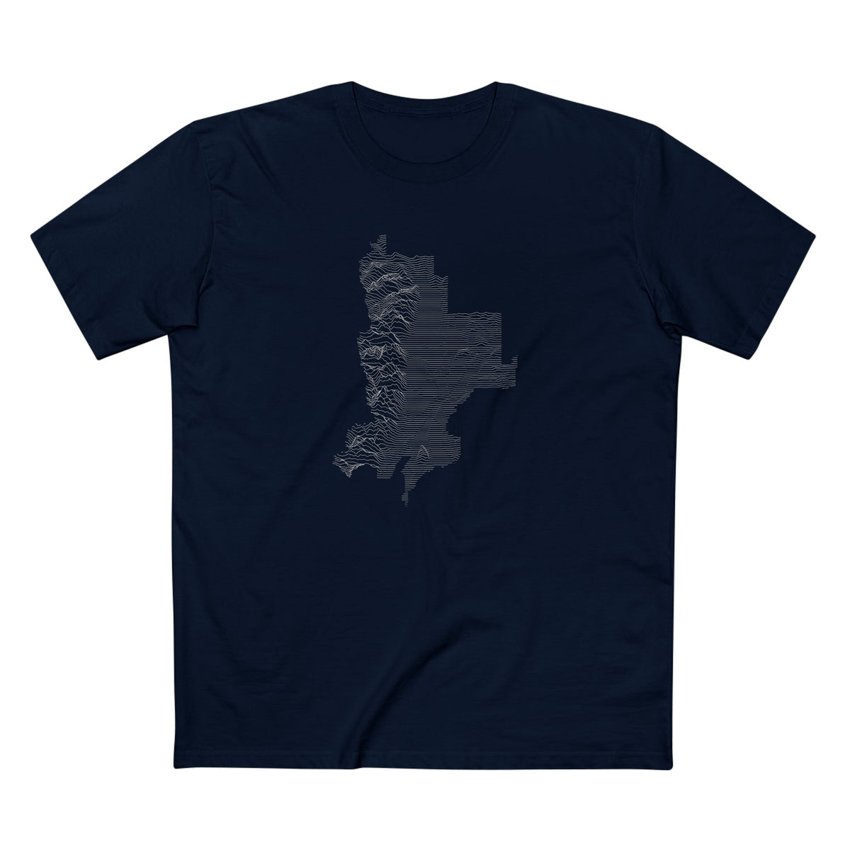 Grand Teton National Park T-Shirt - Topographical Lines in Navy