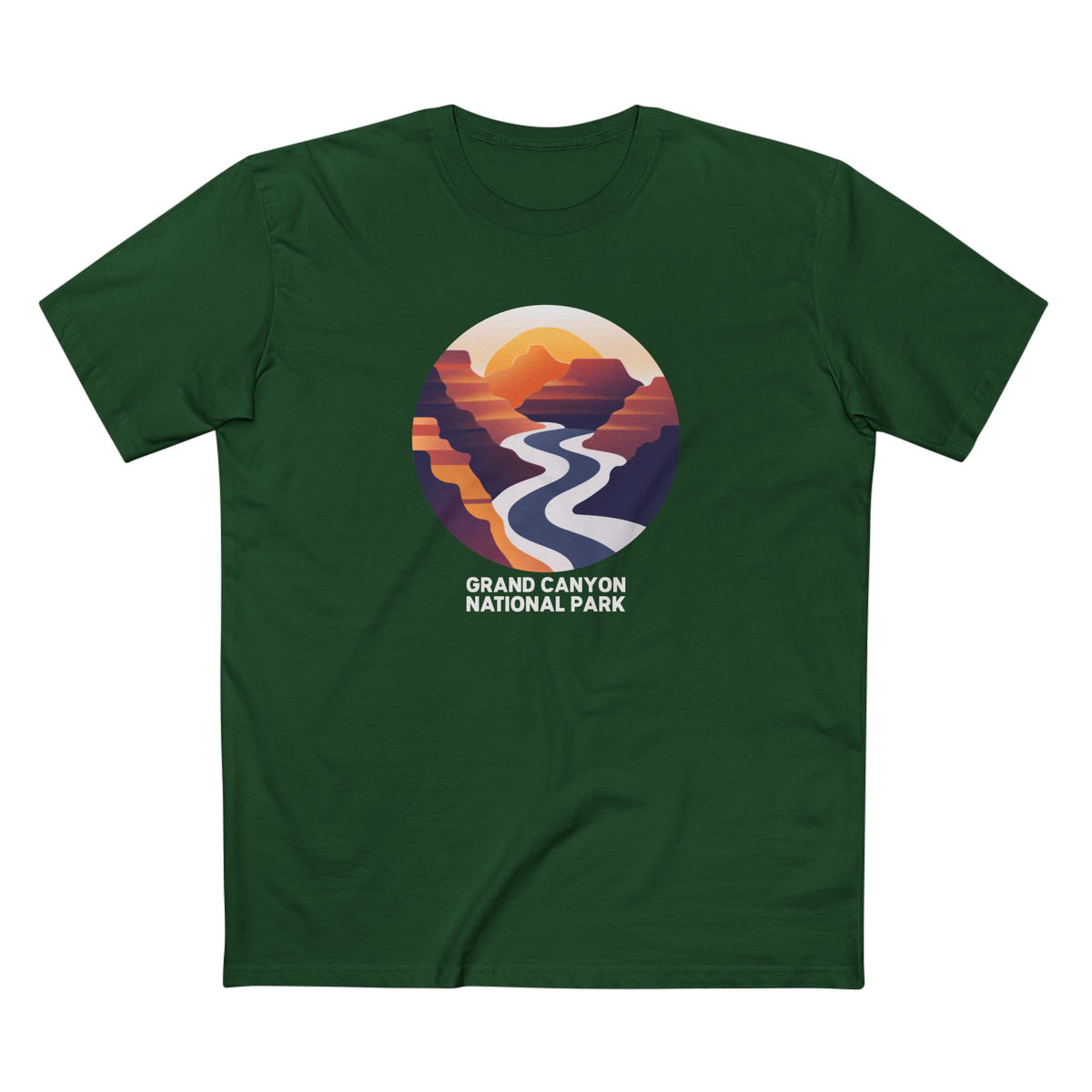 Grand Canyon National Park T-Shirt - Stylized Logo Design in Forest Green