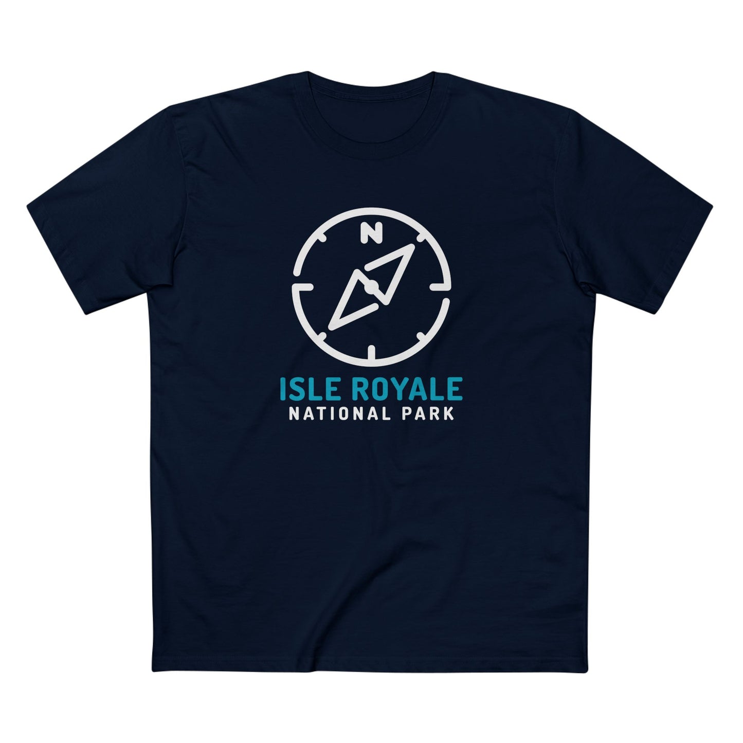Isle Royale National Park T-Shirt Compass Design in Navy