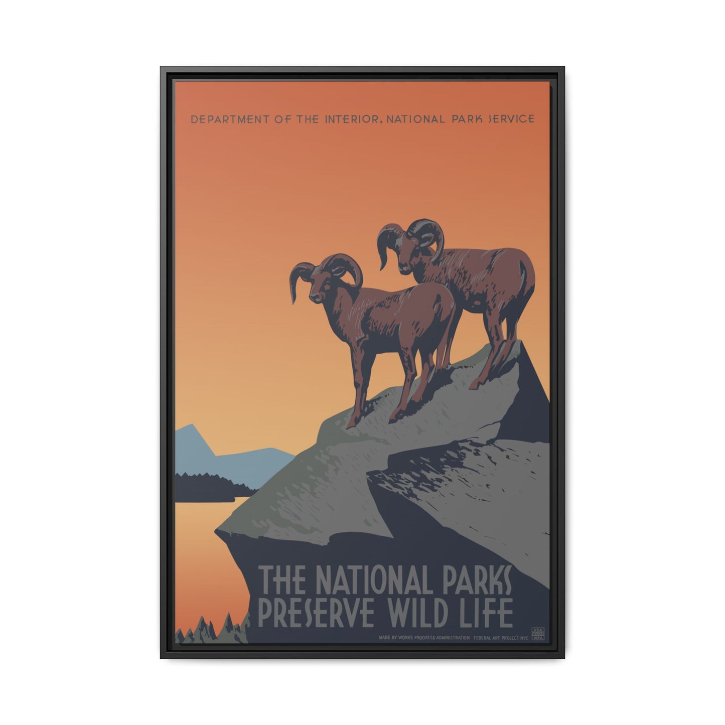 Preserve Wildlife National Park Framed Canvas - WPA Poster