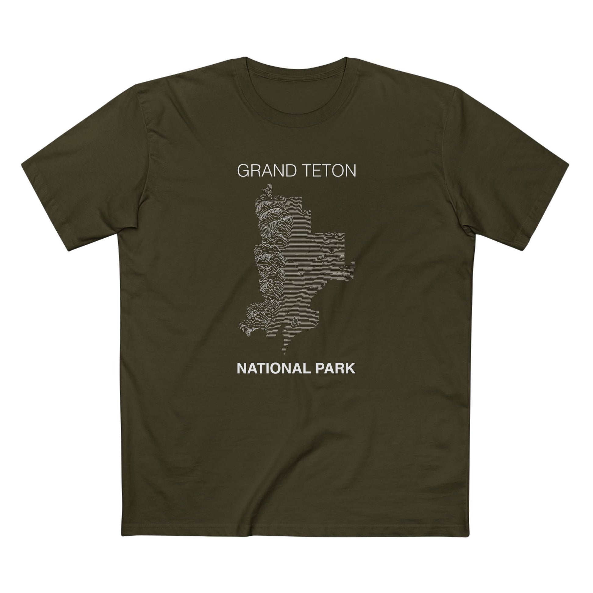 Grand Teton National Park T-Shirt Lines in Army