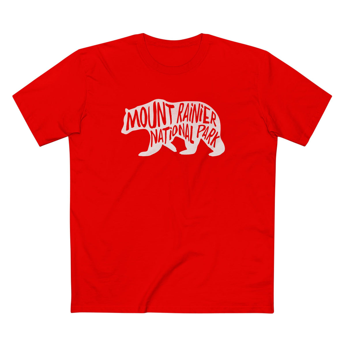 Mount Rainier National Park T-Shirt - Black Bear in Red