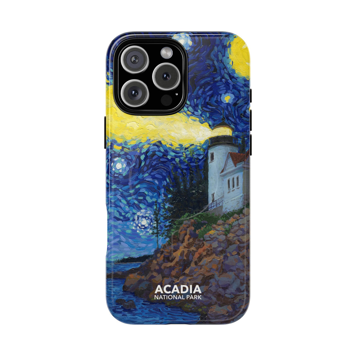 Acadia National Park iPhone Case with MagSafe - Starry Night Lighthouse