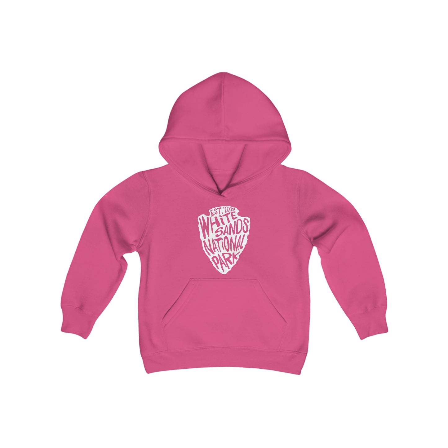 White Sands National Park Kids Hoodie - Arrowhead Chunky Text