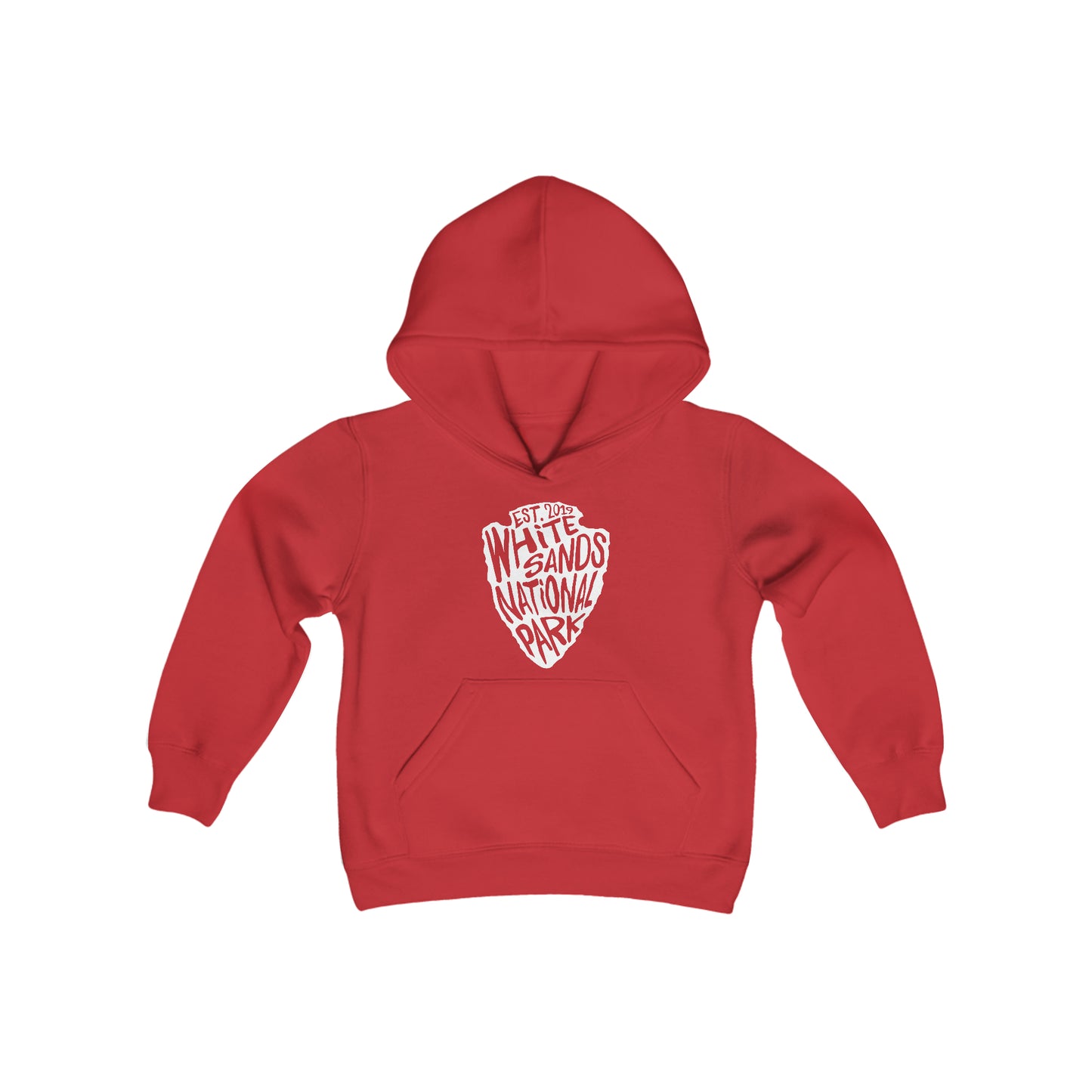 White Sands National Park Kids Hoodie - Arrowhead Chunky Text