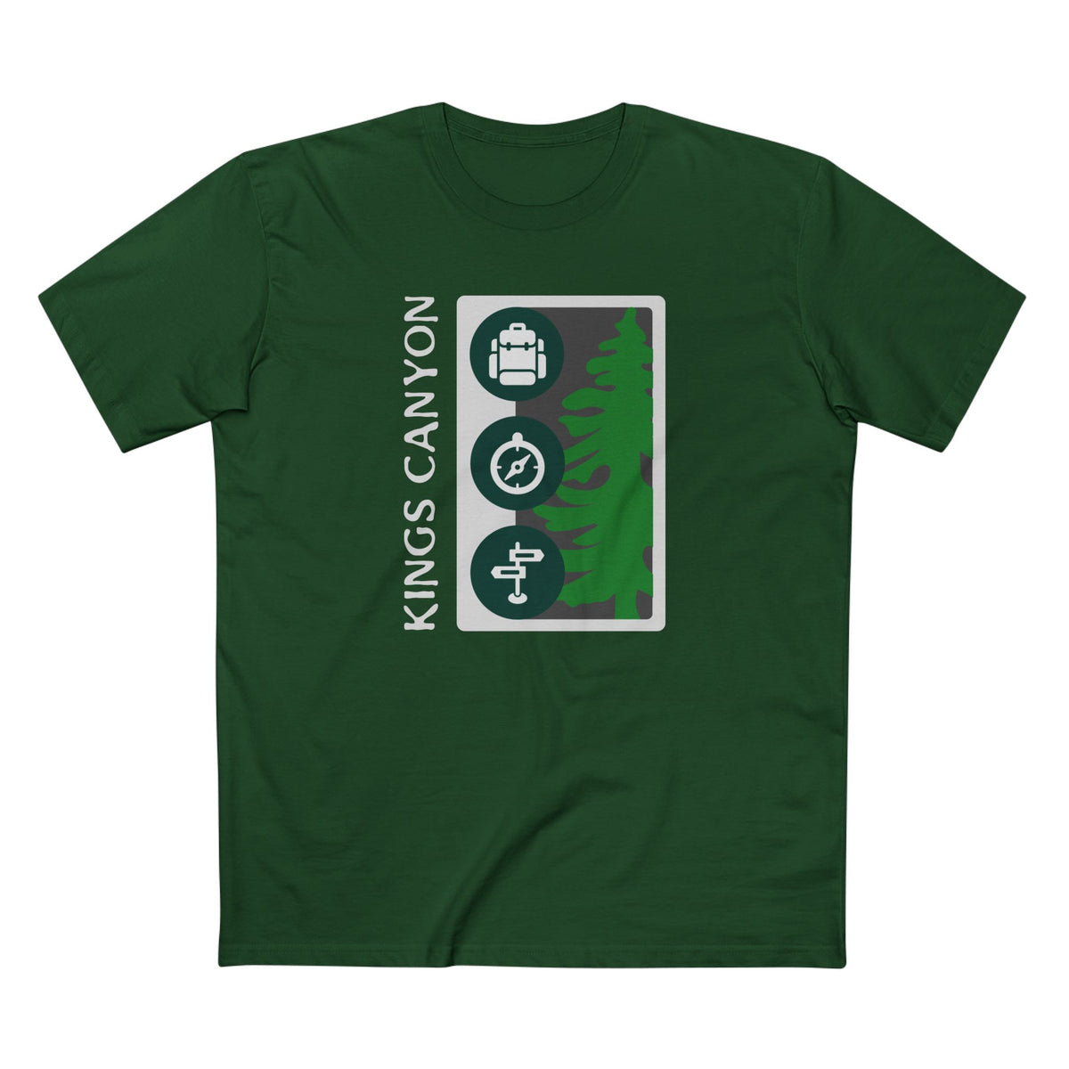 Kings Canyon National Park T-Shirt Tree Graphic in Forest Green
