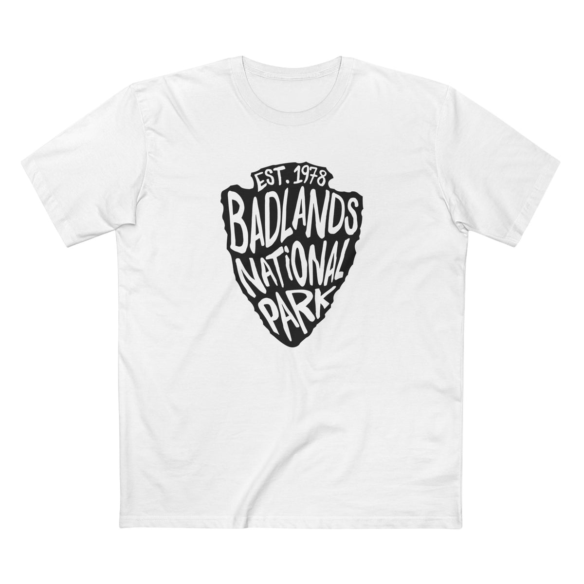 Badlands National Park T-Shirt - Arrowhead Design in White