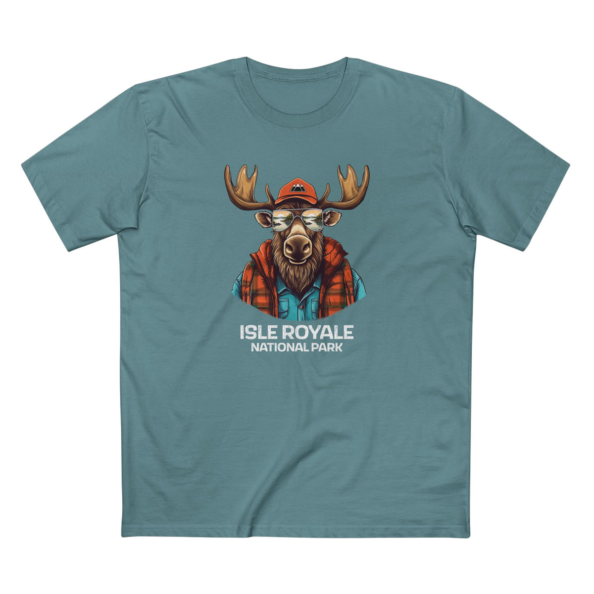 Isle Royale National Park T-Shirt - Cool Moose in Slate Blue