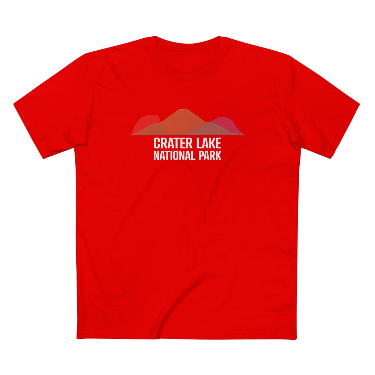 Crater Lake National Park T-Shirt - Histogram Design in Red