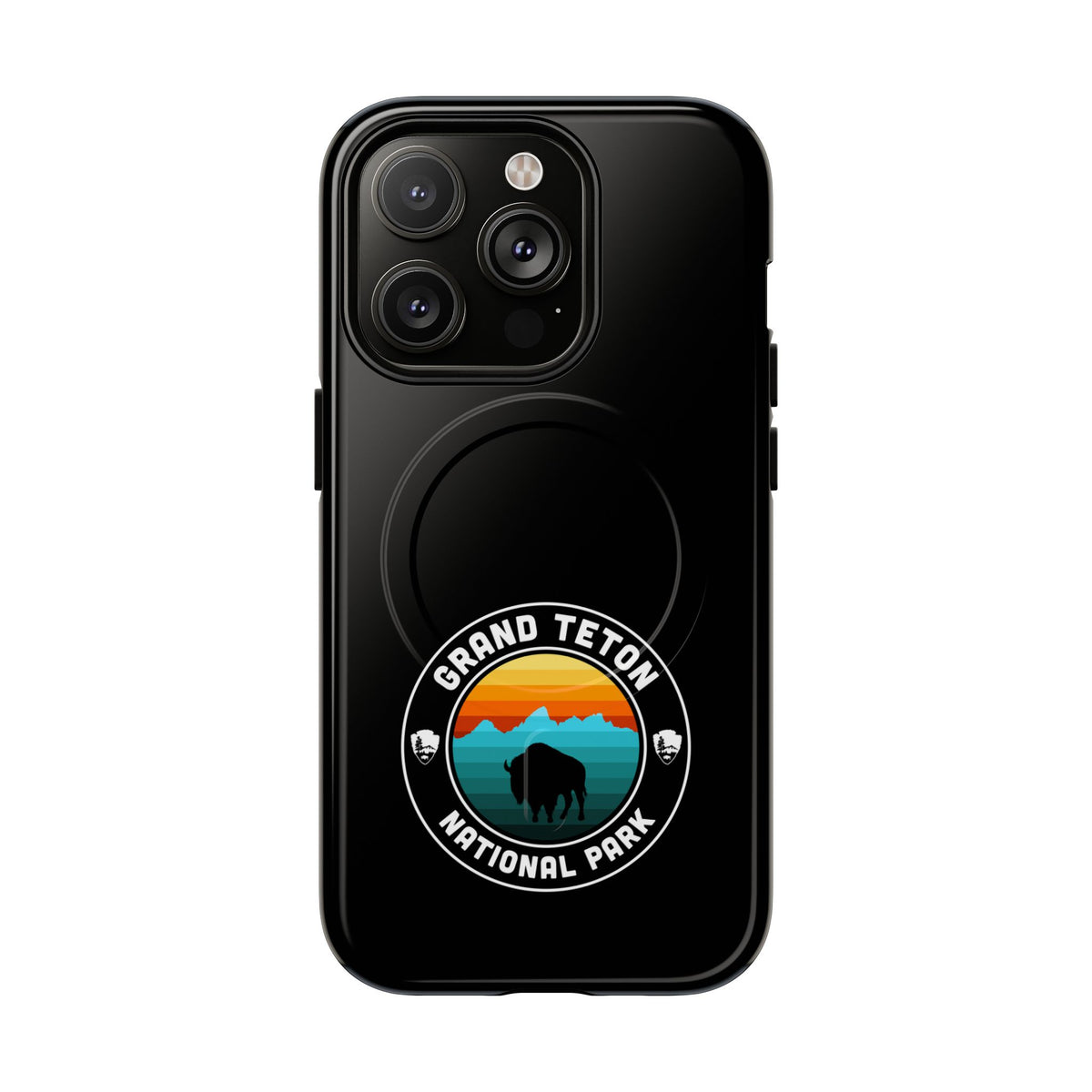 Grand Teton National Park iPhone Case with MagSafe - Round Emblem Design