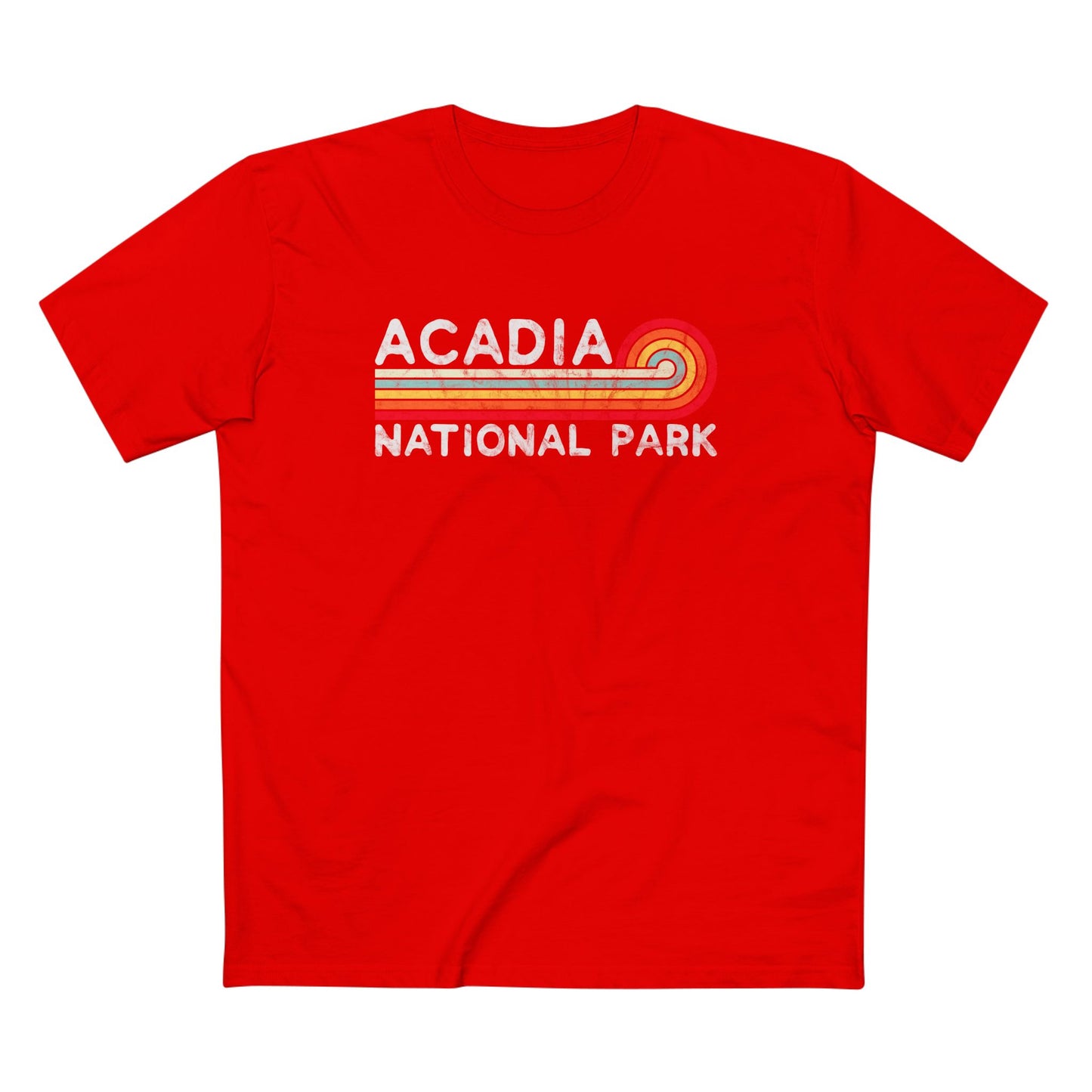 Acadia National Park T-Shirt - Vintage Stretched Sunrise in Red