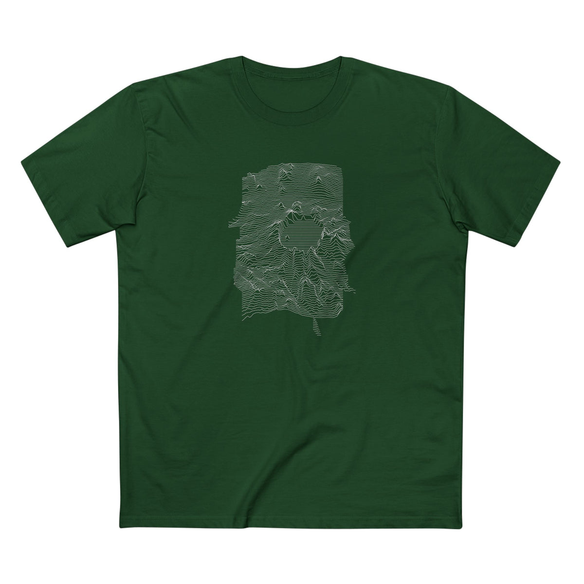 Crater Lake National Park T-Shirt - Topographical Lines in Forest Green