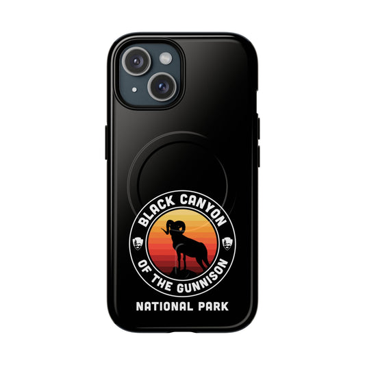 Black Canyon of the Gunnison National Park iPhone Case with MagSafe - Round Emblem Design