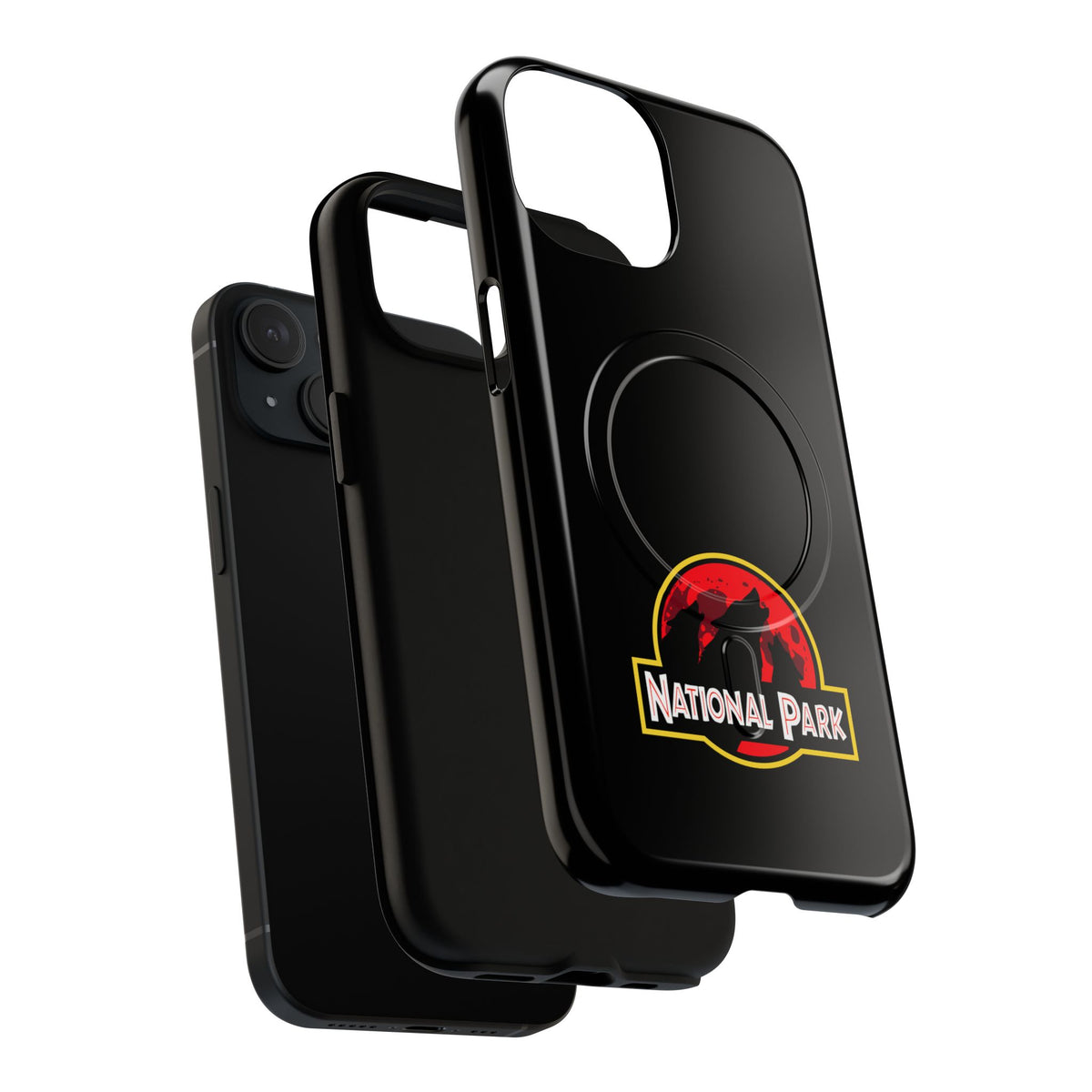 3 Wolf National Park iPhone Case with MagSafe - Parody Logo