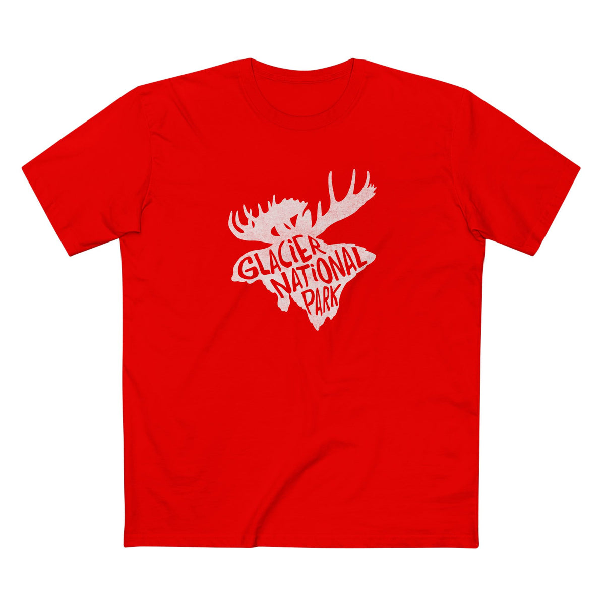 Glacier National Park T-Shirt - Moose in Red