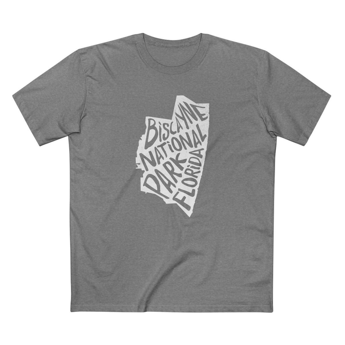 Biscayne National Park T-Shirt - Map in Athletic Heather