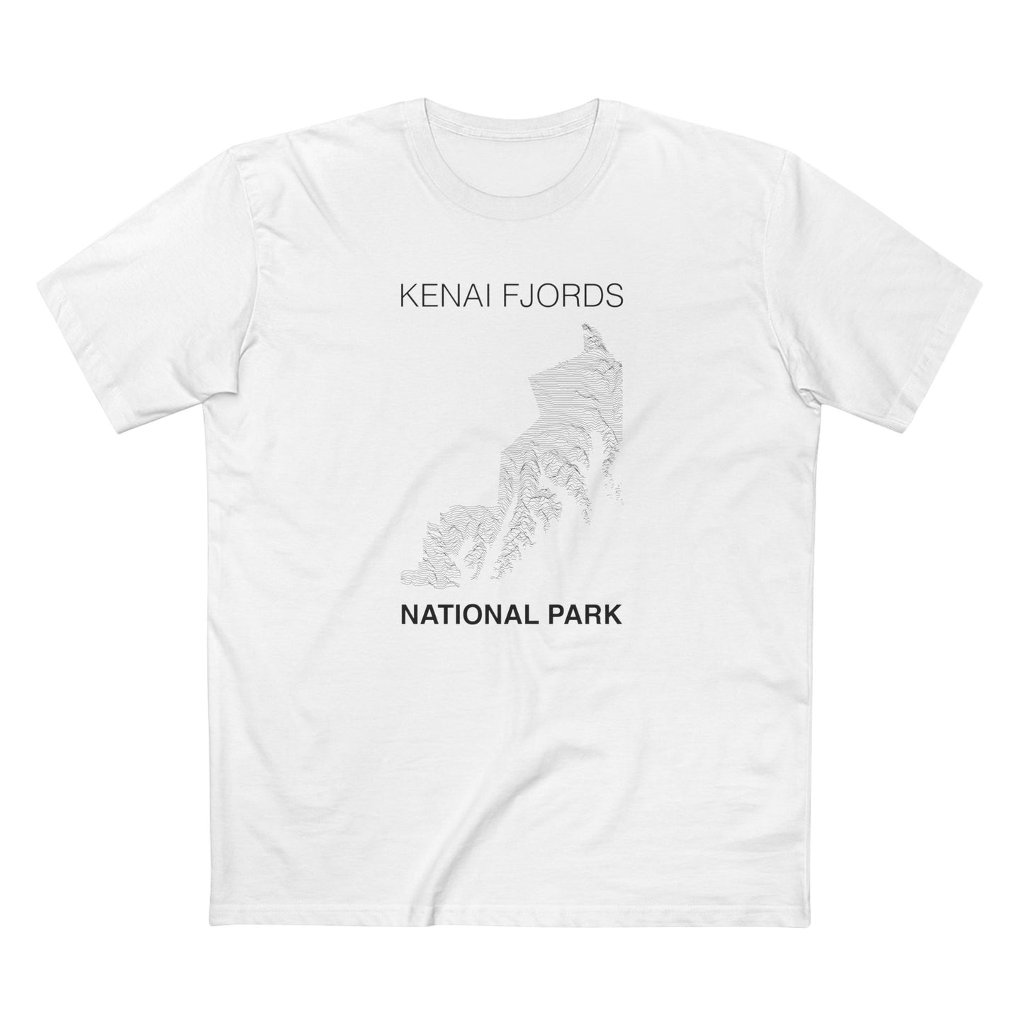 Kenai Fjords National Park T-Shirt Lines in White