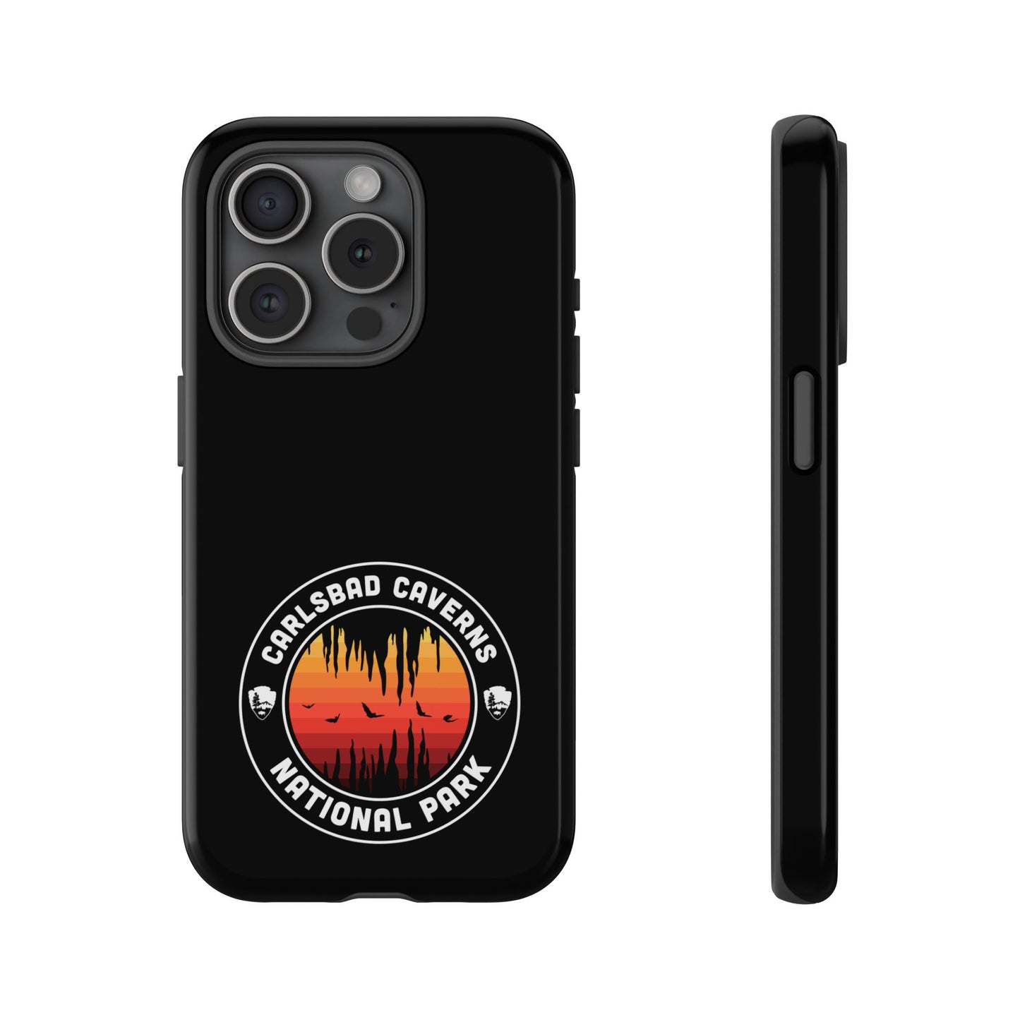 Carlsbad Caverns National Park Phone Case - Orange Round Emblem Design