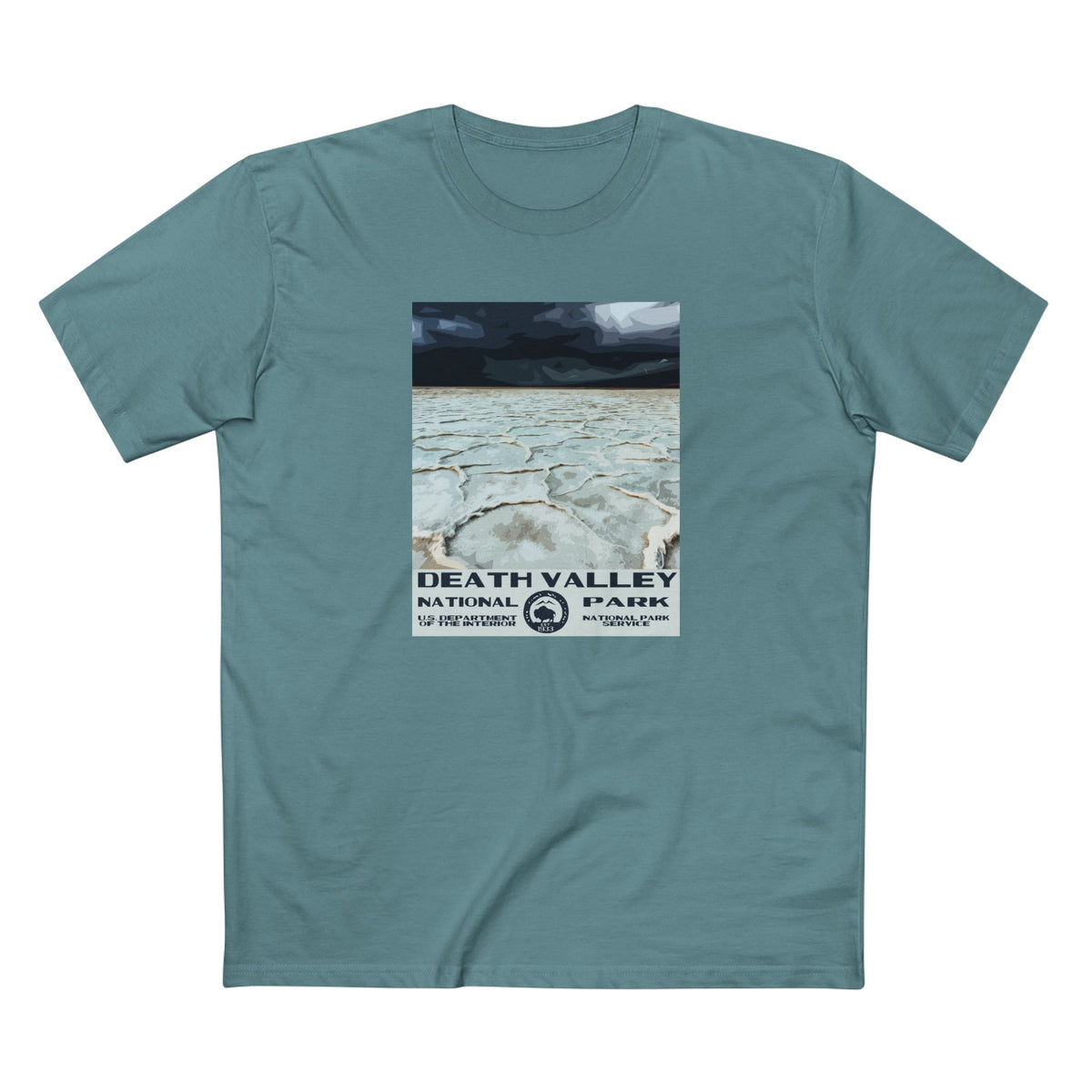 Death Valley National Park T-Shirt - Badwater Basin WPA in Slate Blue