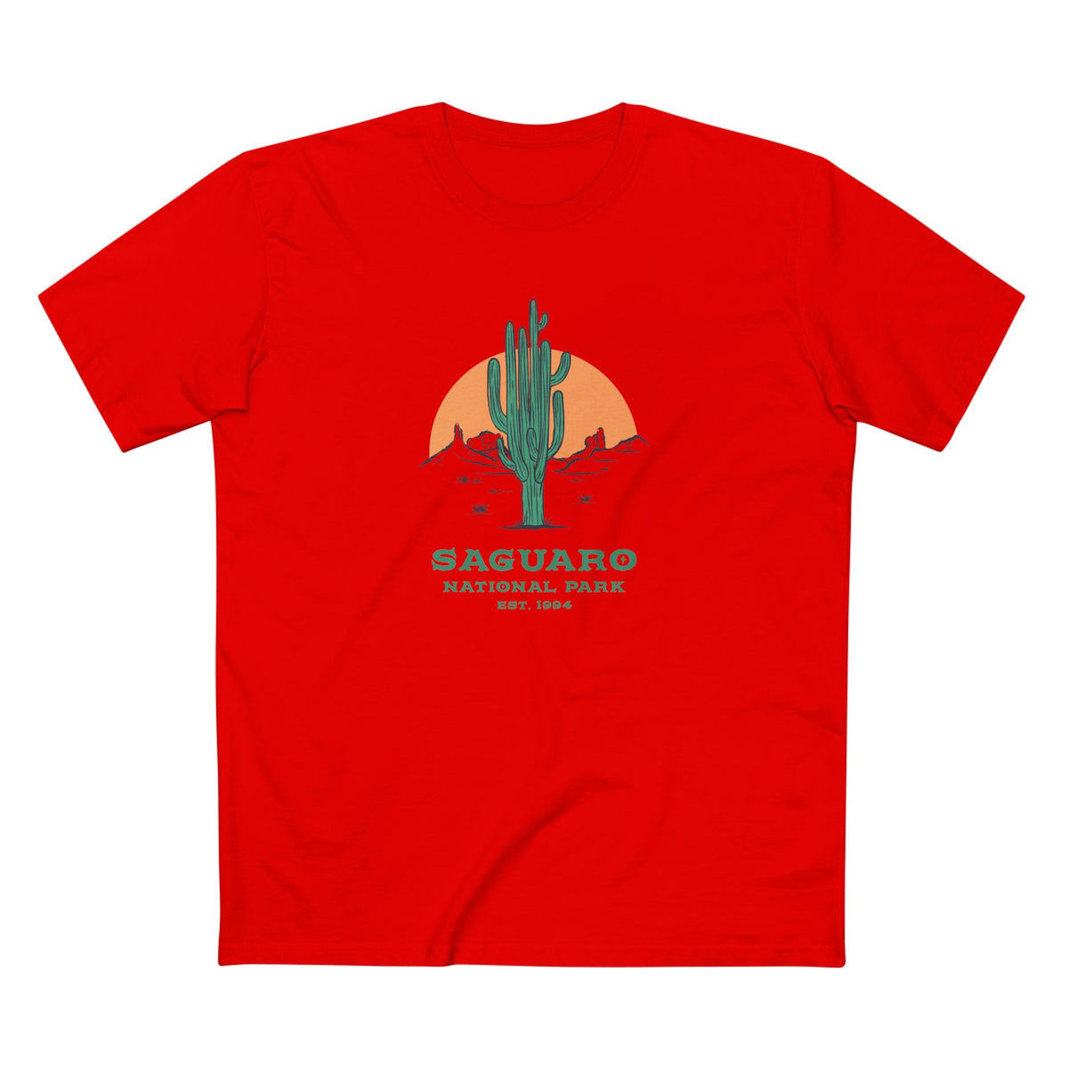 Saguaro National Park T-Shirt - Saguaro Cactus in Red