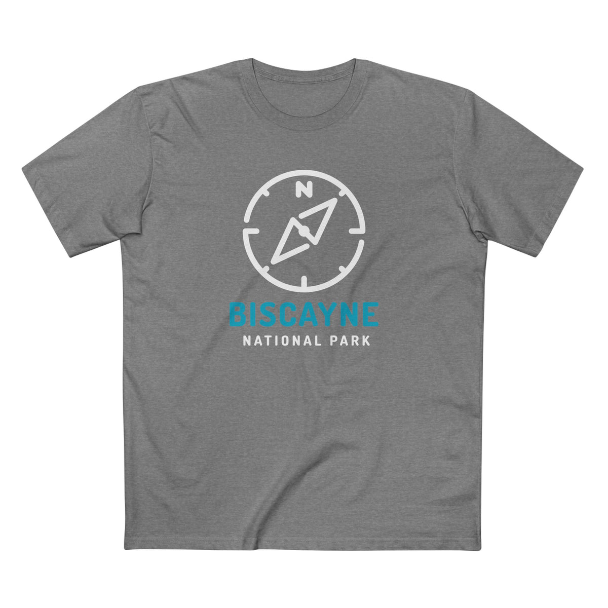 Biscayne National Park T-Shirt Compass Design in Athletic Heather