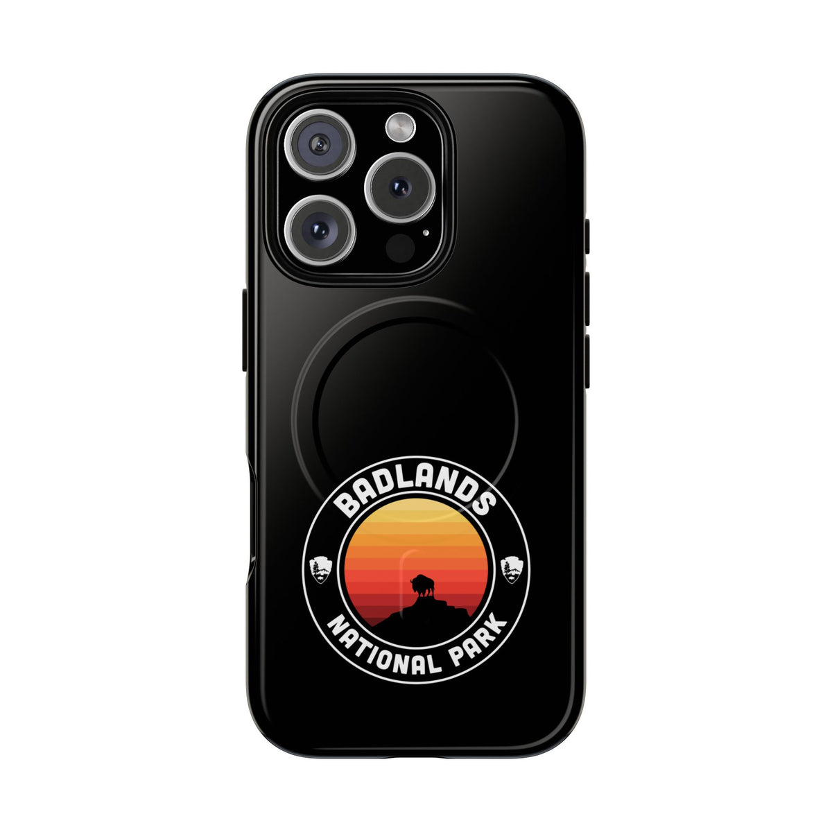 Badlands National Park iPhone Case with MagSafe - Round Emblem Design
