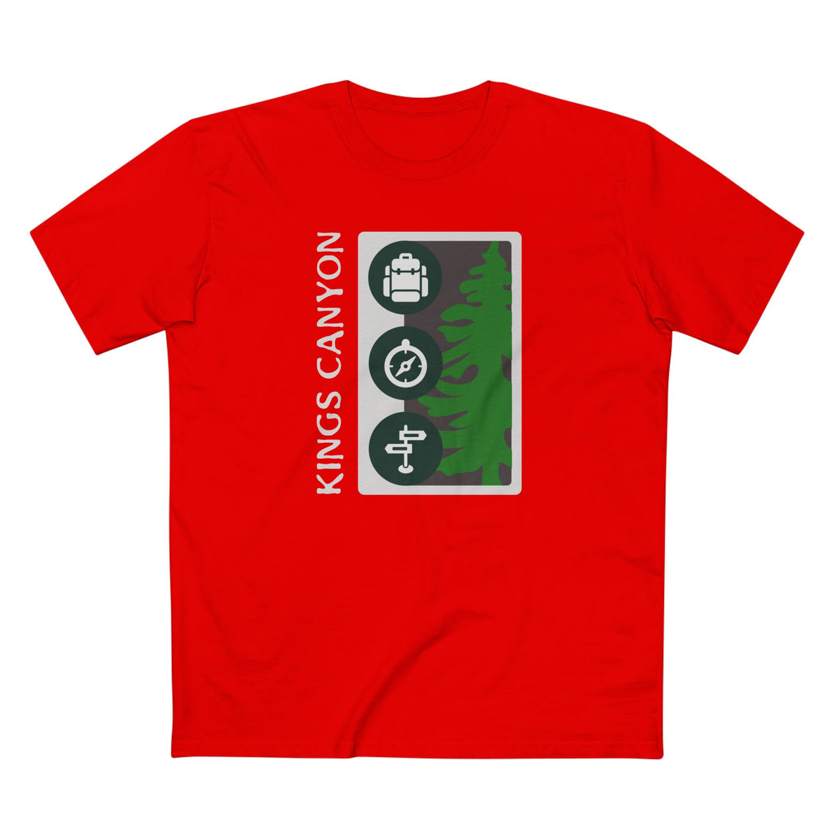 Kings Canyon National Park T-Shirt Tree Graphic in Red