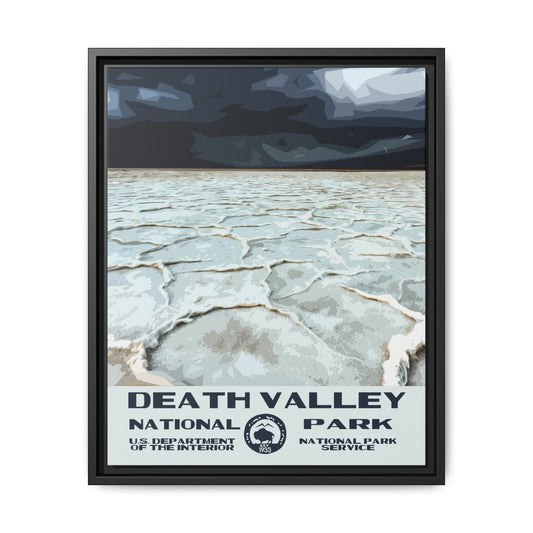 Death Valley National Park Framed Canvas - WPA Poster Badwater Basin