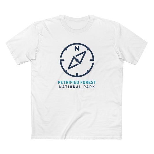 Petrified Forest National Park T-Shirt Compass Design in White