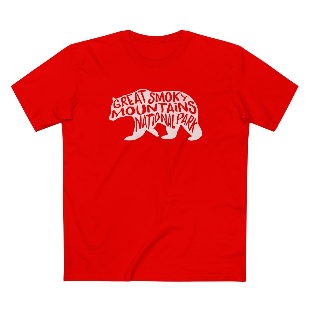 Great Smoky Mountains National Park T-Shirt - Black Bear in Red