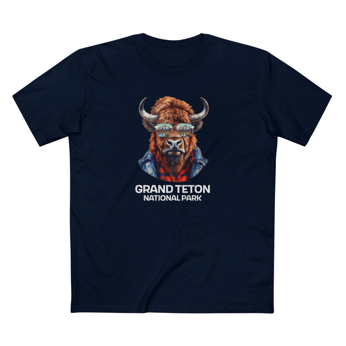 Grand Teton National Park T-Shirt - Bison in Navy