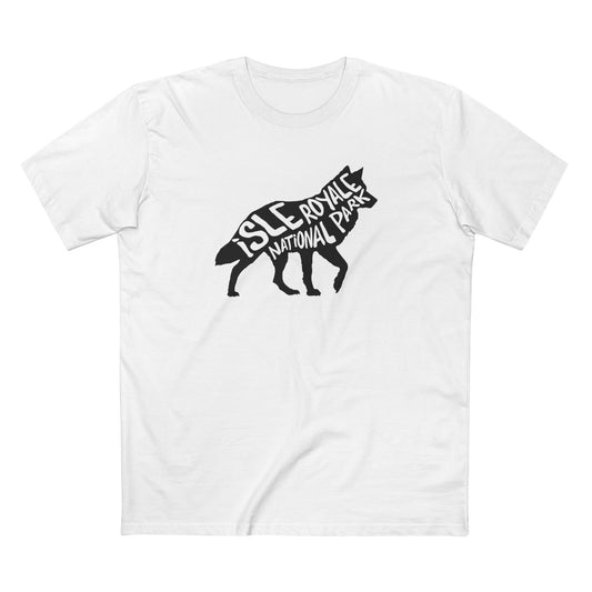 Isle Royale National Park T-Shirt - Gray Wolf in White