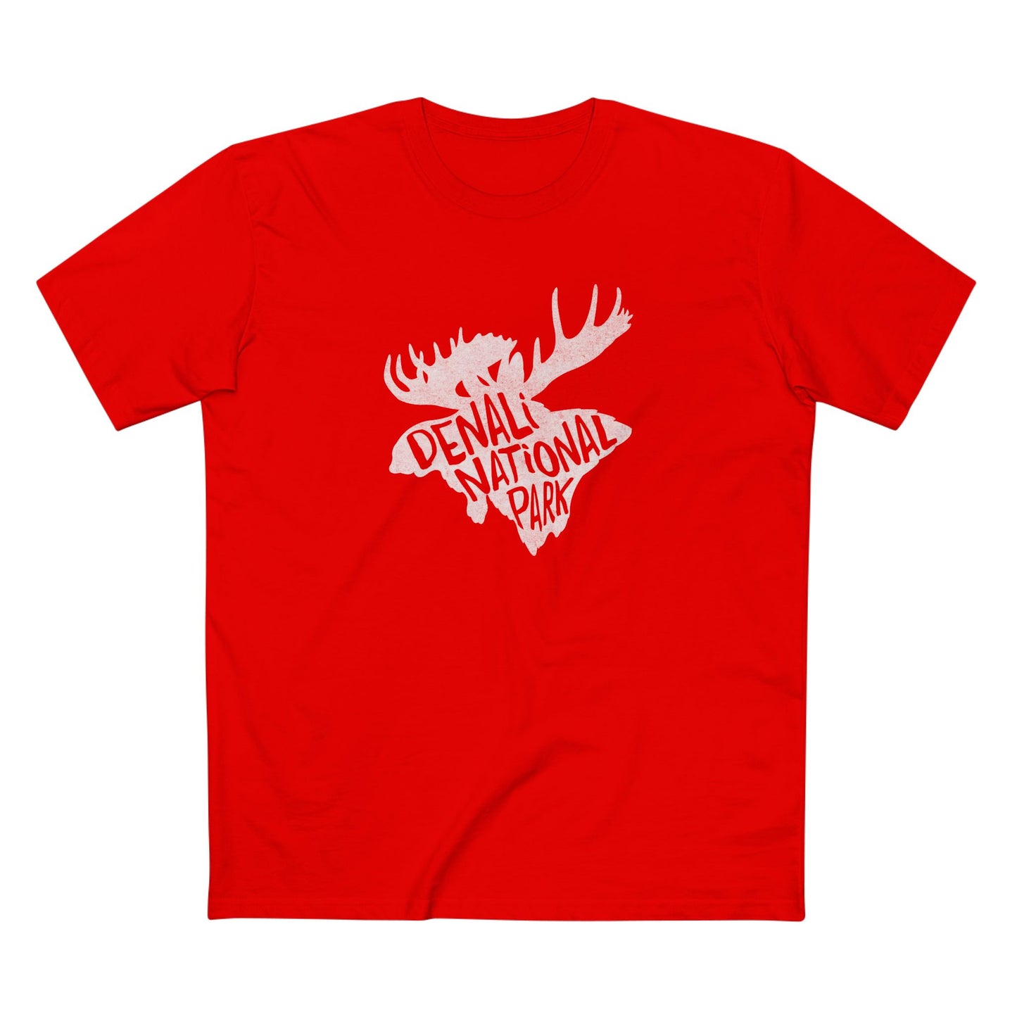 Denali National Park T-Shirt - Moose in Red