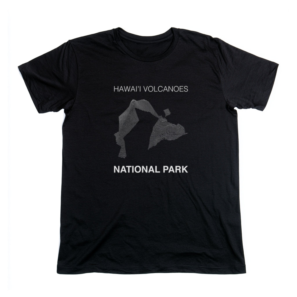 Hawai'i Volcanoes National Park T-Shirt Lines in Black