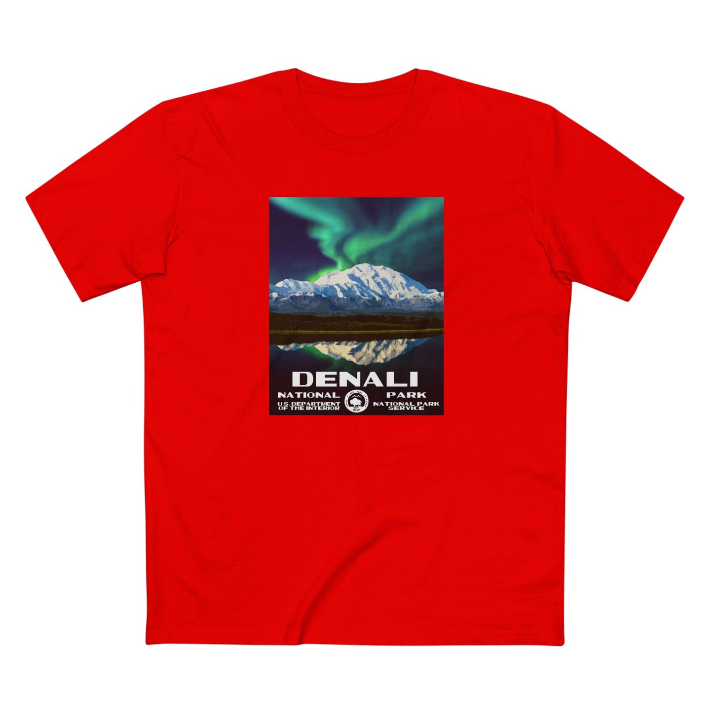 Denali National Park T-Shirt - WPA Design in Red