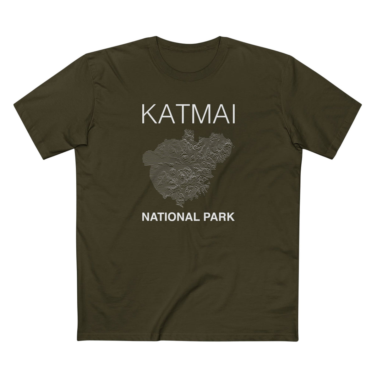 Katmai National Park T-Shirt Lines in Army